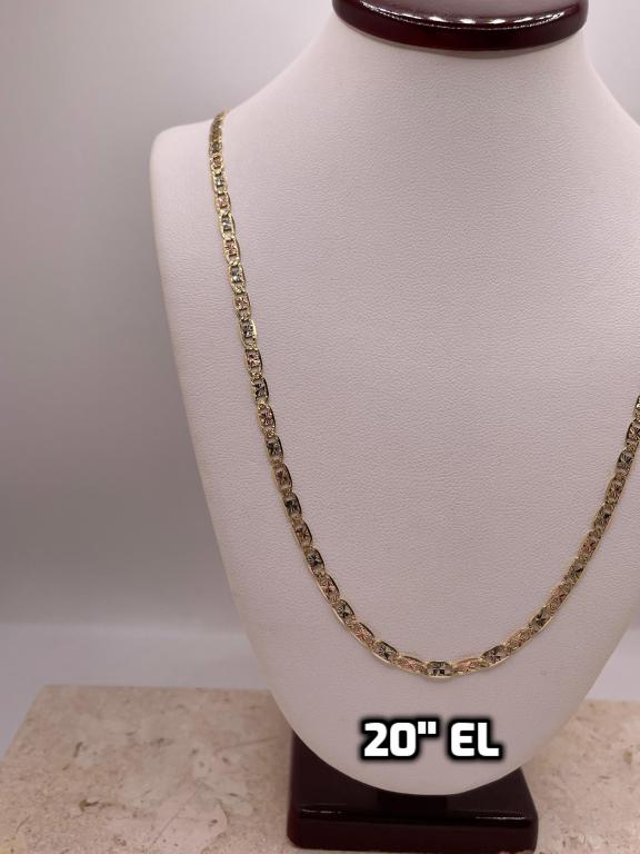 his and hers 14k gold 3-color valentino chain set