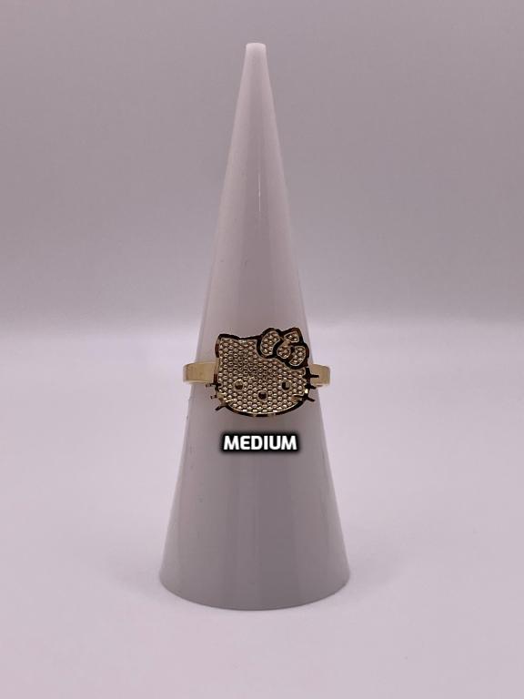 14K Gold Hello Kitty Face Ring (Small,Medium, or Large)