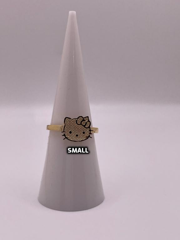 14K Gold Hello Kitty Face Ring (Small,Medium, or Large)