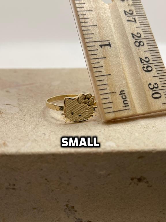14k gold hello kitty face ring