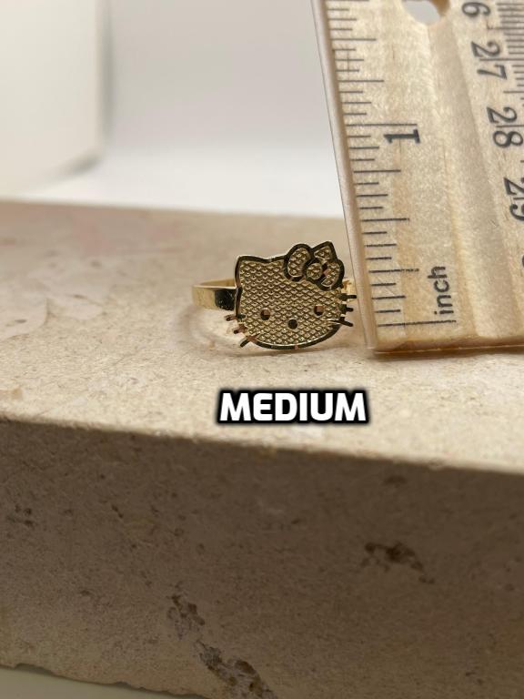 14k gold hello kitty face ring