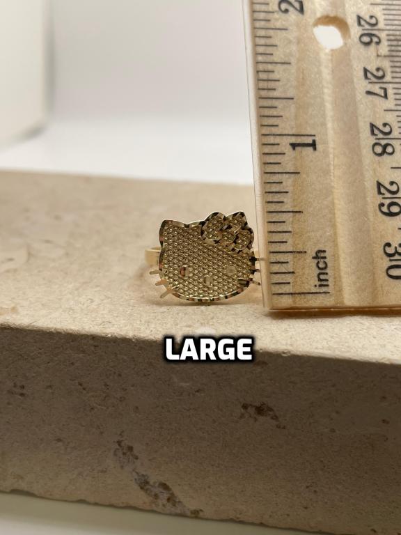 14k gold hello kitty face ring