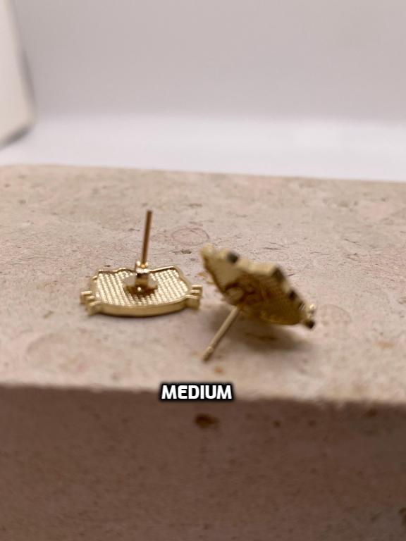 14k gold hello kitty face push-back earrings small, medium or large