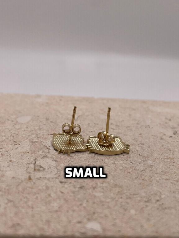 14k gold hello kitty face push-back earrings small, medium or large