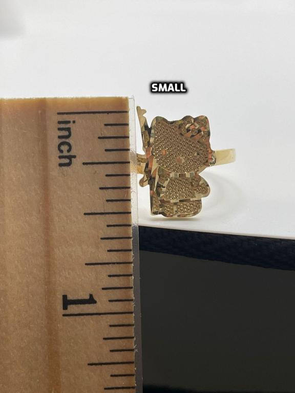 14K Gold Hello Kitty with AK Ring (Small, Medium or Large)