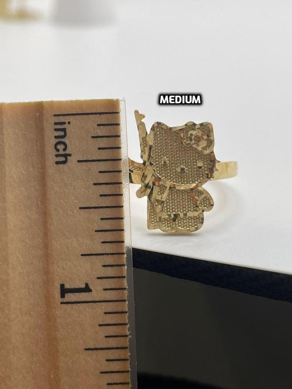 14K Gold Hello Kitty with AK Ring (Small, Medium or Large)