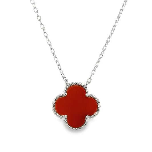 Red Clover Necklace - 925 Silver