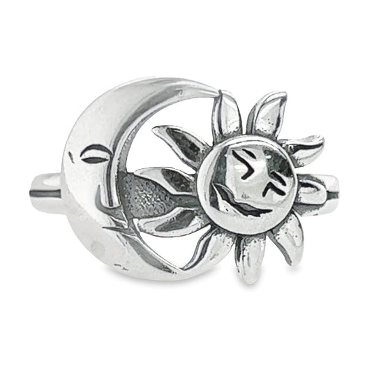 Moon & Sun Ring - 925 Silver