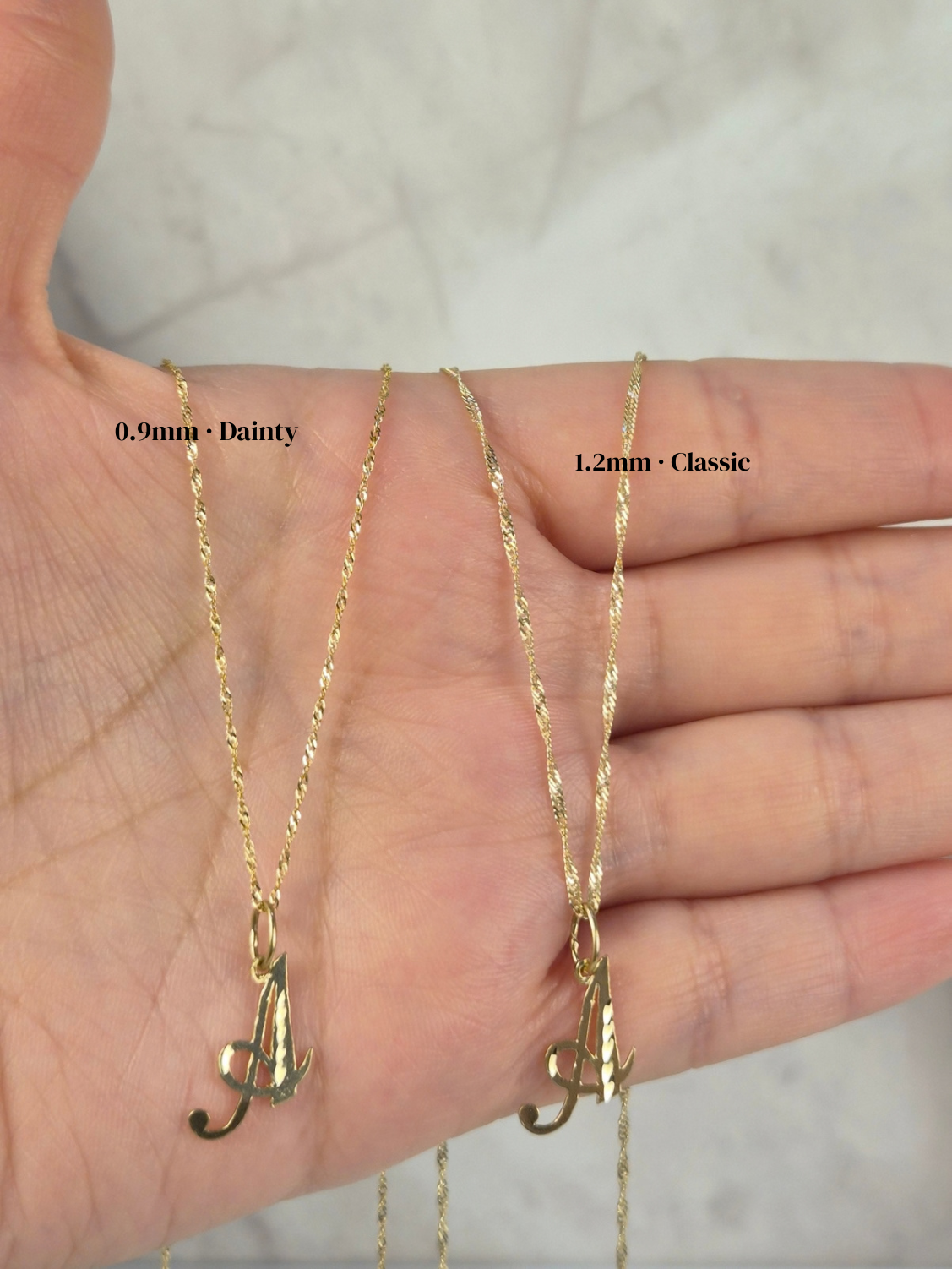 14K Gold Diamond-Cut Initial Singapore Set
