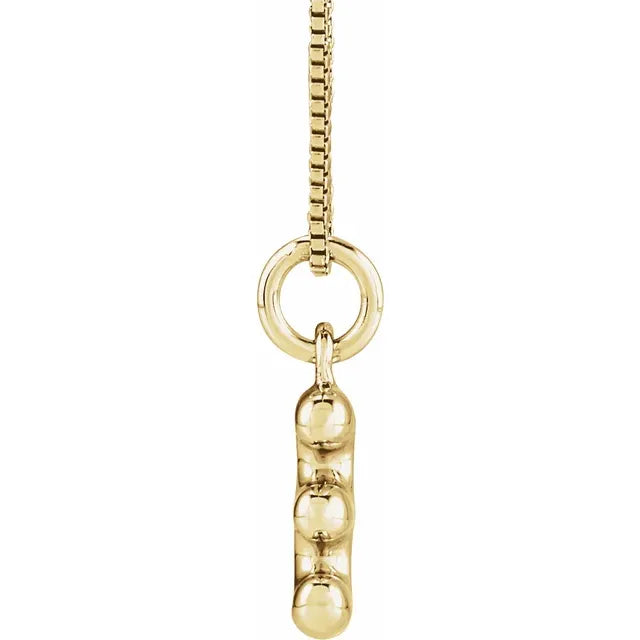 14K Gold Bubble Initial Necklace – 18"