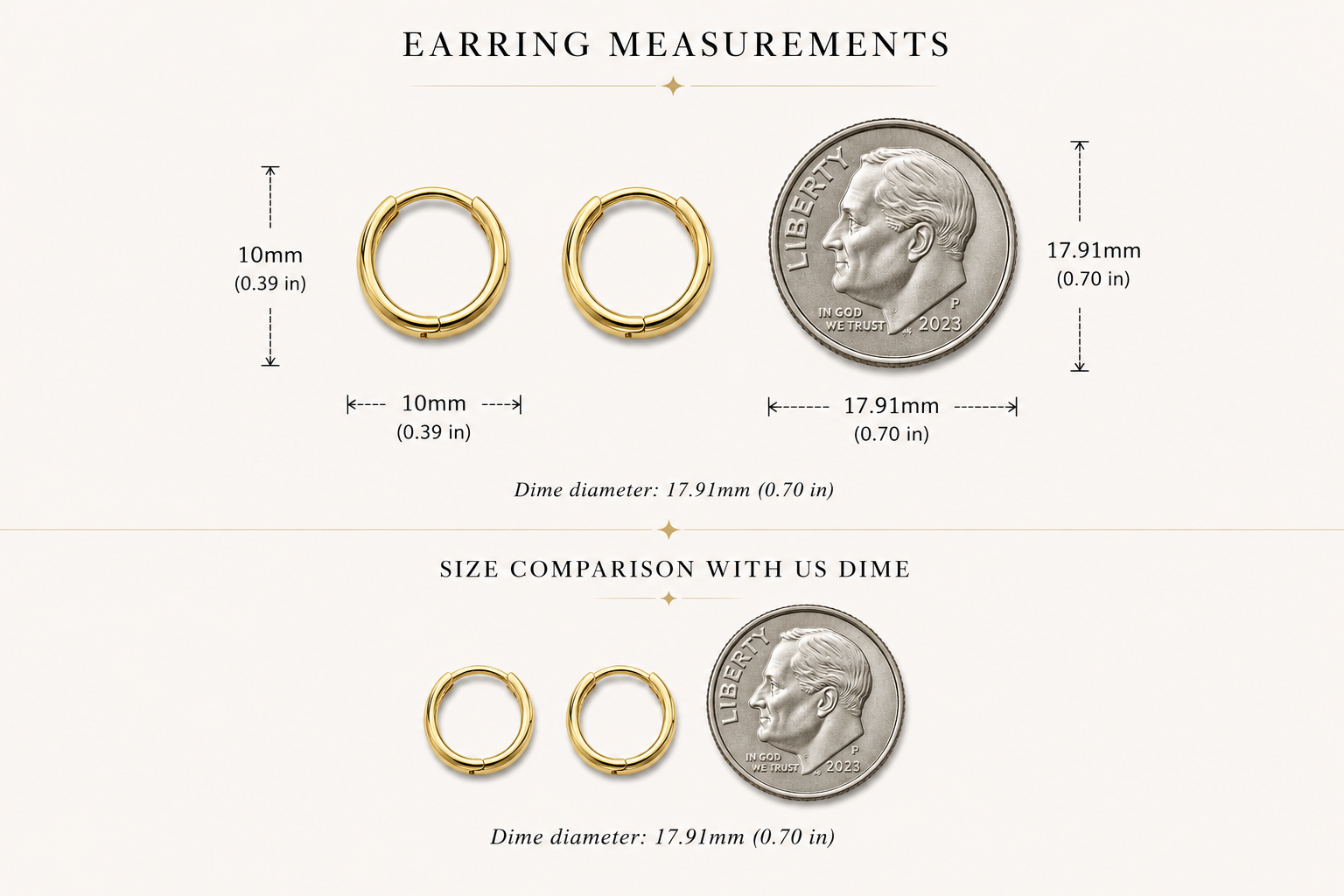 14K Gold Small Plain Huggie Earrings