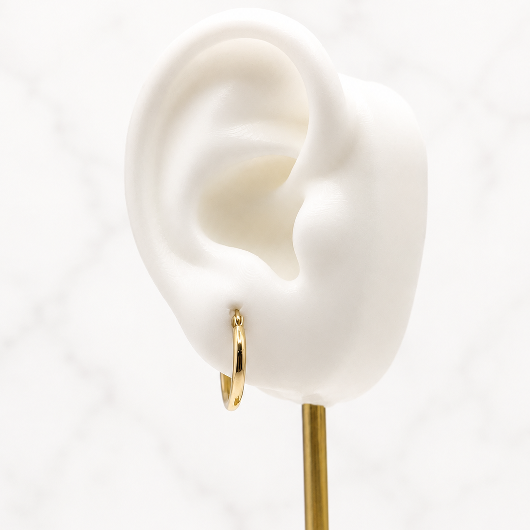 14K Gold Classic Baby Hoops (037)