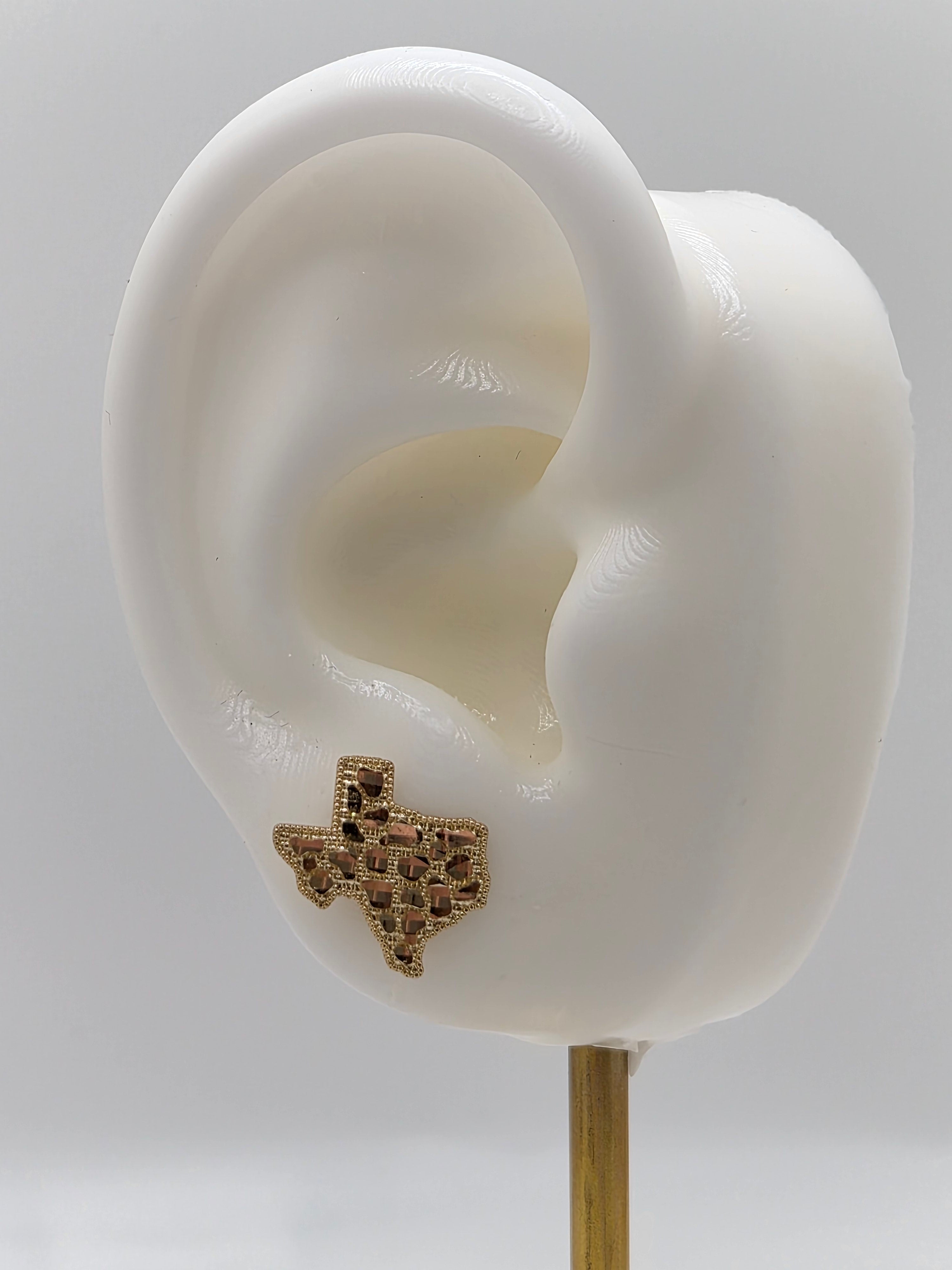 14K Gold Texas Nugget Earrings