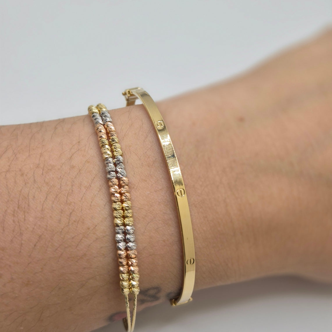 14K Gold Thin Love Bangle