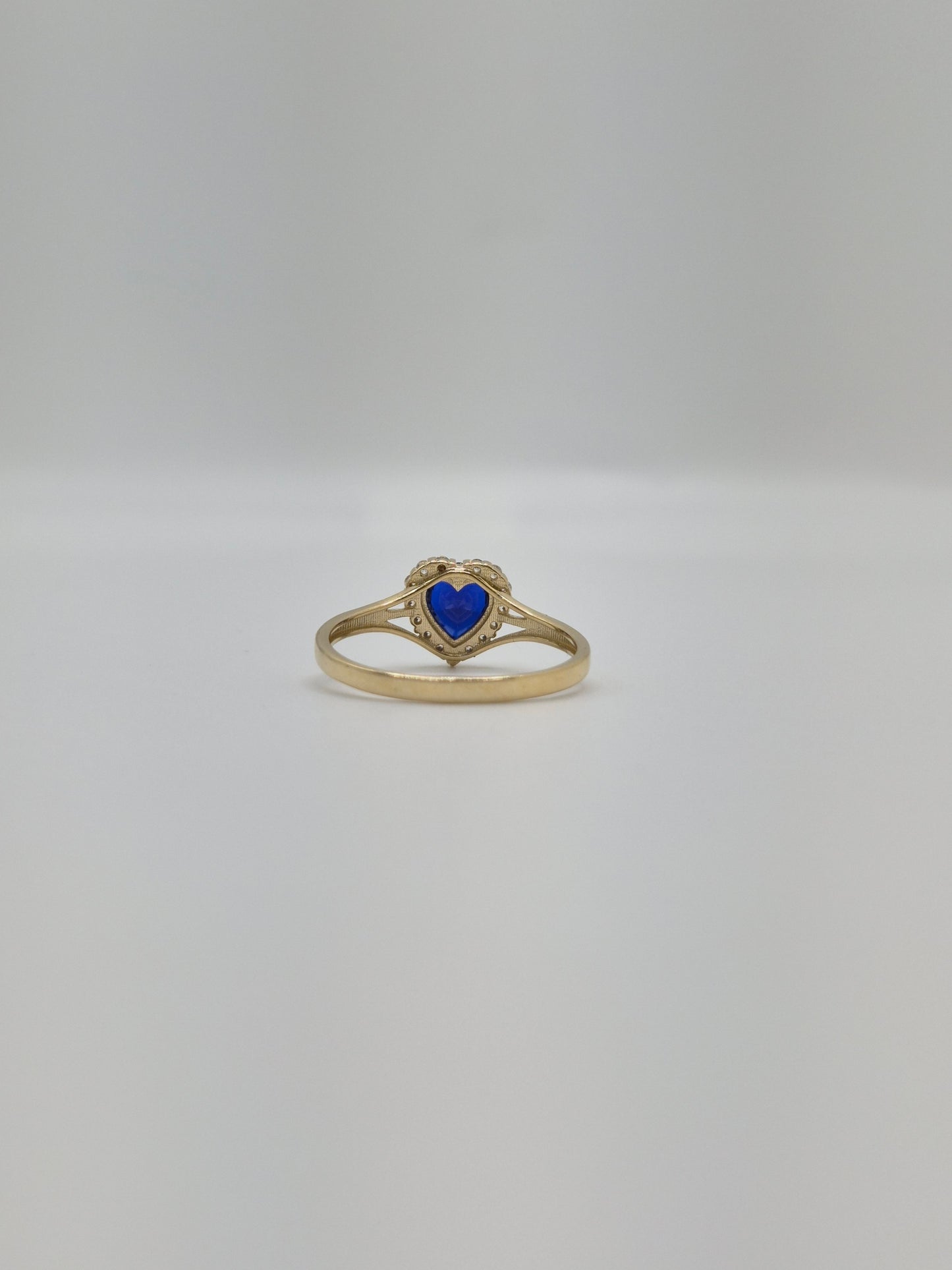Anillo de oro macizo de 14 quilates con forma de corazón y circonita cúbica (rosa, verde, rojo, blanco)