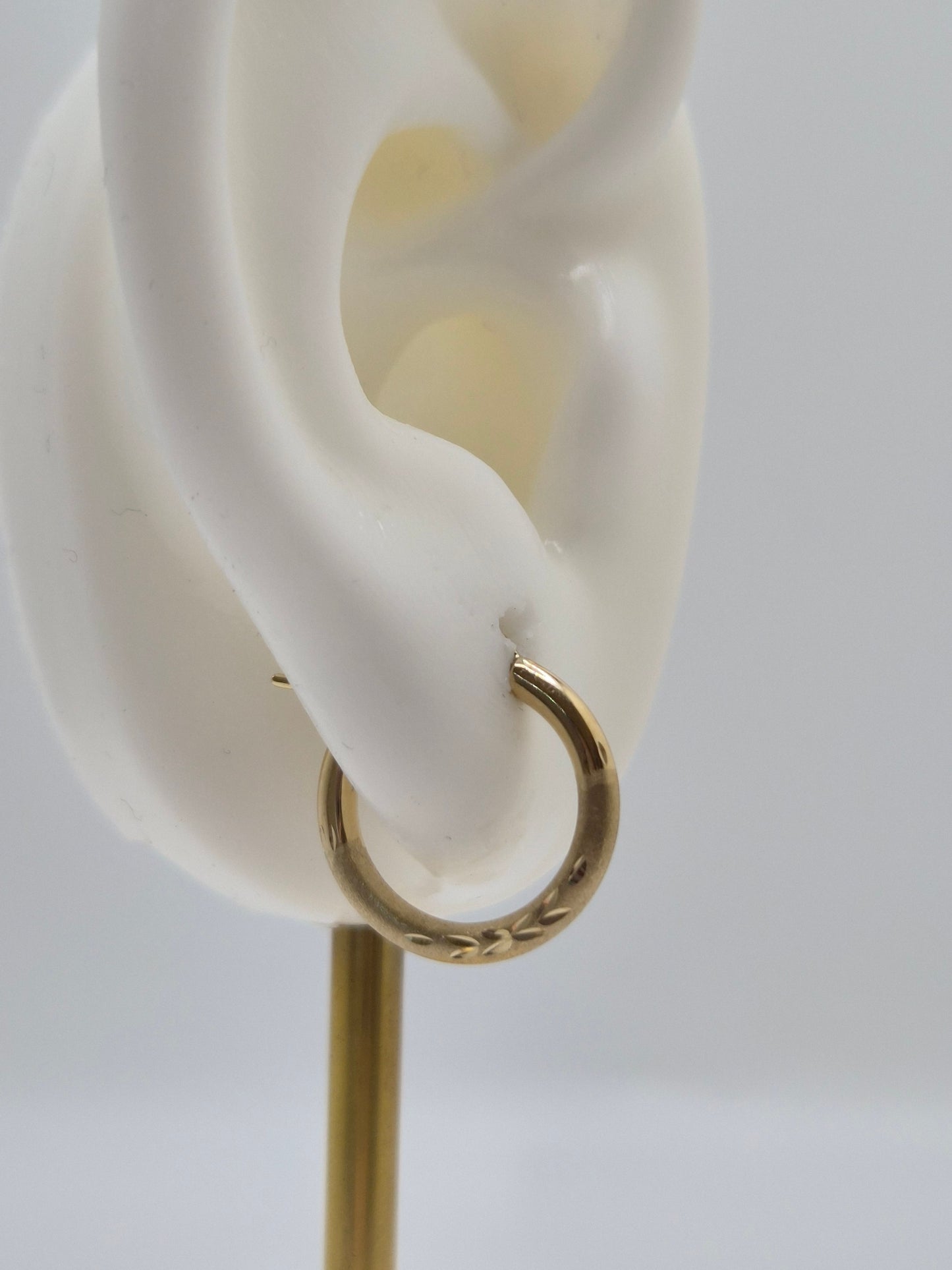 14K Gold Petite Budded Hoop Earrings