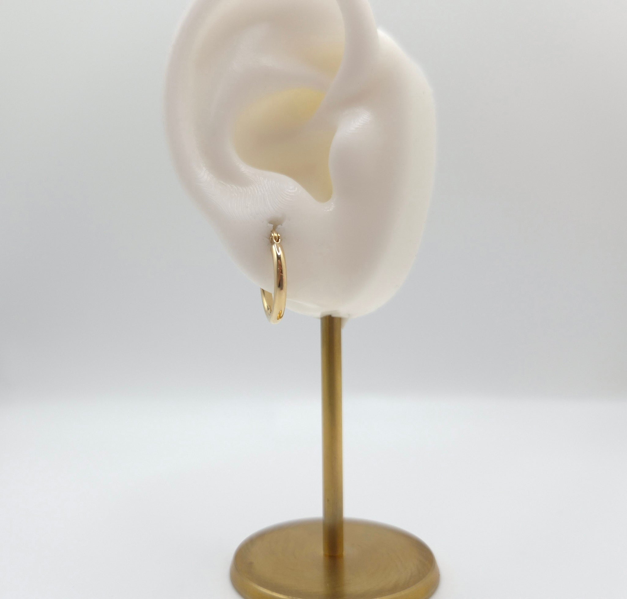 14K Gold Golden Mini Hoops (028)