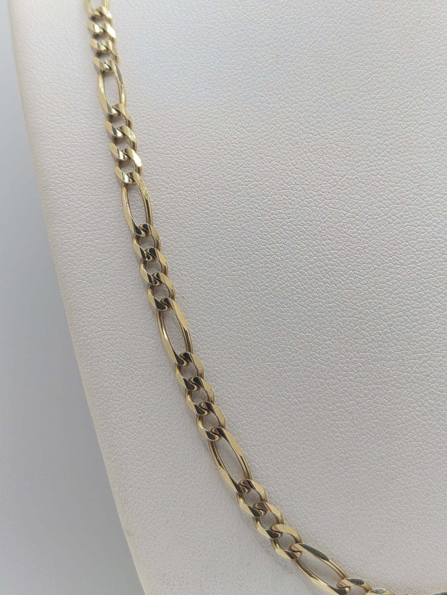 Cadena Figaro de oro macizo de 14 quilates, 4,0 mm