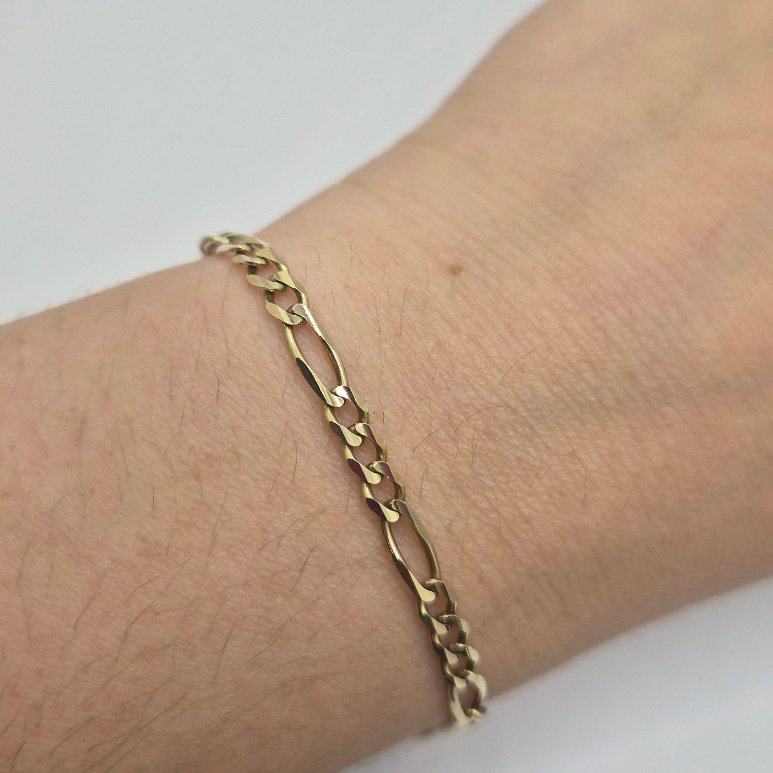 14k solid gold 4.0mm figaro bracelet 7.5"