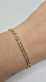 14k solid gold 4.0mm figaro bracelet 7.5"