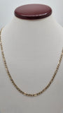 14k solid gold diamond cut figaro chain 2.7mm