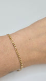 14k solid gold 2.7mm figaro bracelet 7"