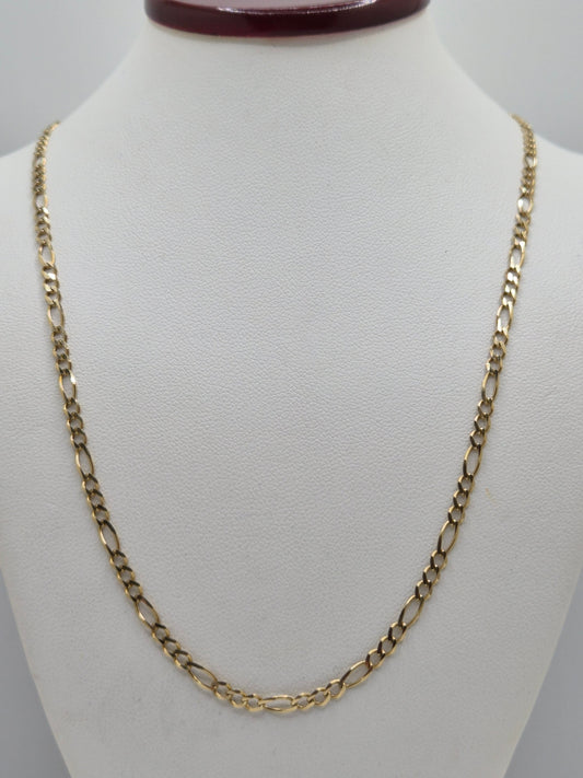 Cadena Figaro de oro macizo de 14 quilates, 2,7 mm