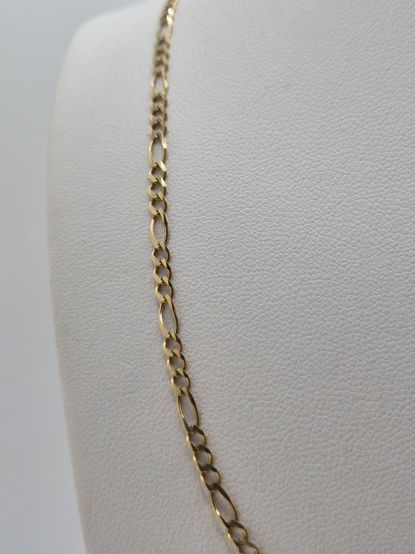 Cadena Figaro de oro macizo de 14 quilates, 2,7 mm