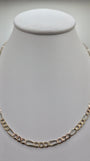 14k solid gold 3 colors figaro chain 3.7mm