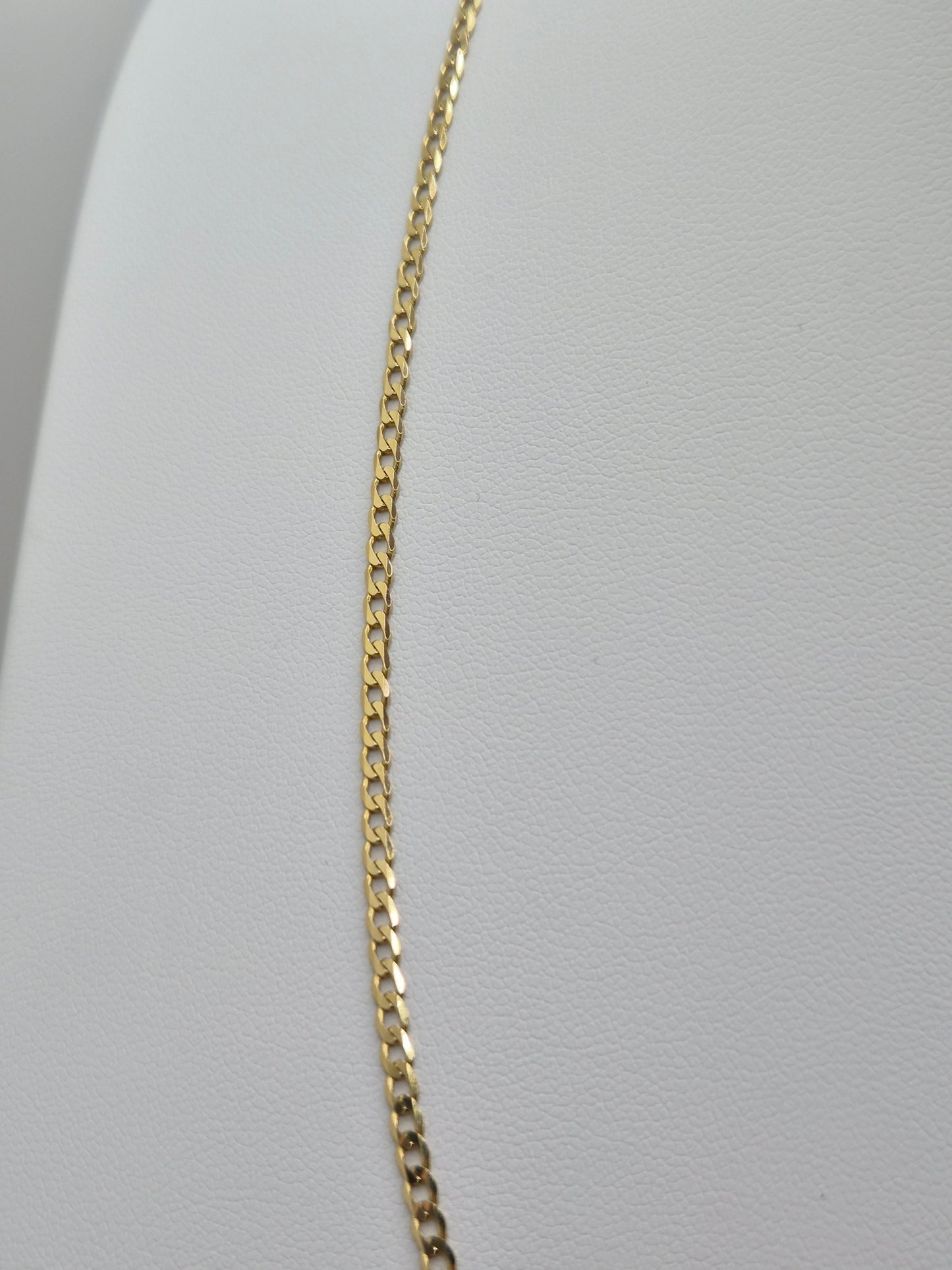 Cadena cubana de oro macizo de 14 quilates, 2,7 mm