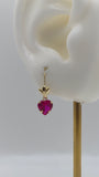 14K Yellow Gold Heart Dangle Earrings