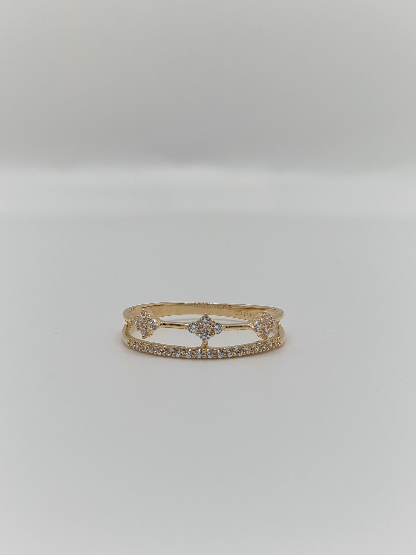 14K Gold Starlight Double Band Ring