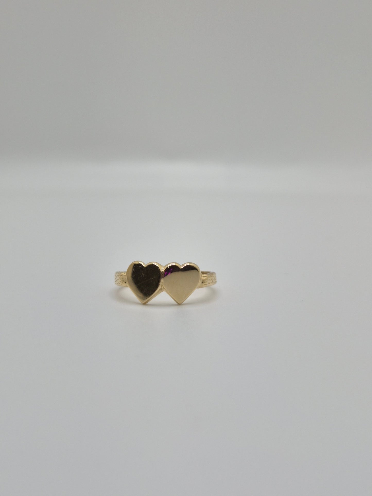 Double Heart Baby Ring / Women’s Pinky Ring – 14K Gold