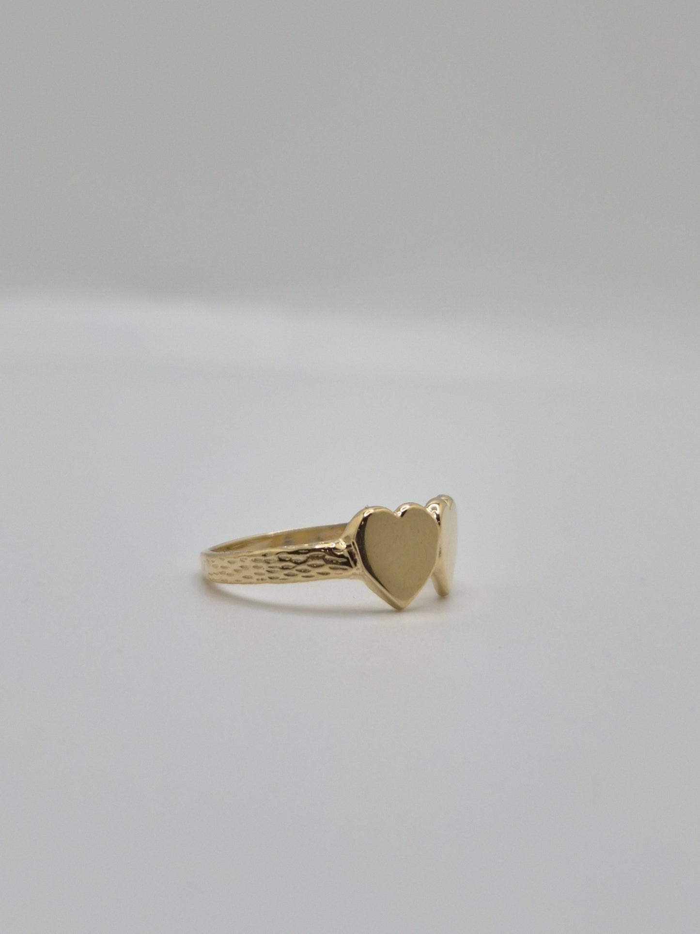 Double Heart Baby Ring / Women’s Pinky Ring – 14K Gold