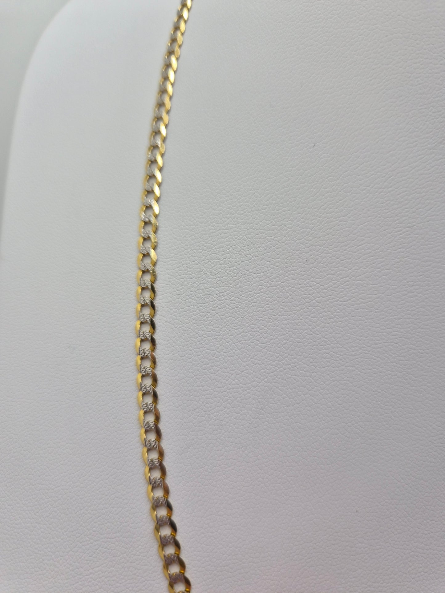 Pulsera cubana de oro macizo de 14 quilates de 2,7 mm, 7 "
