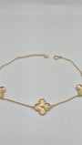 14K Gold 3 Motif Clover Bracelet – Dainty Lucky Trébol