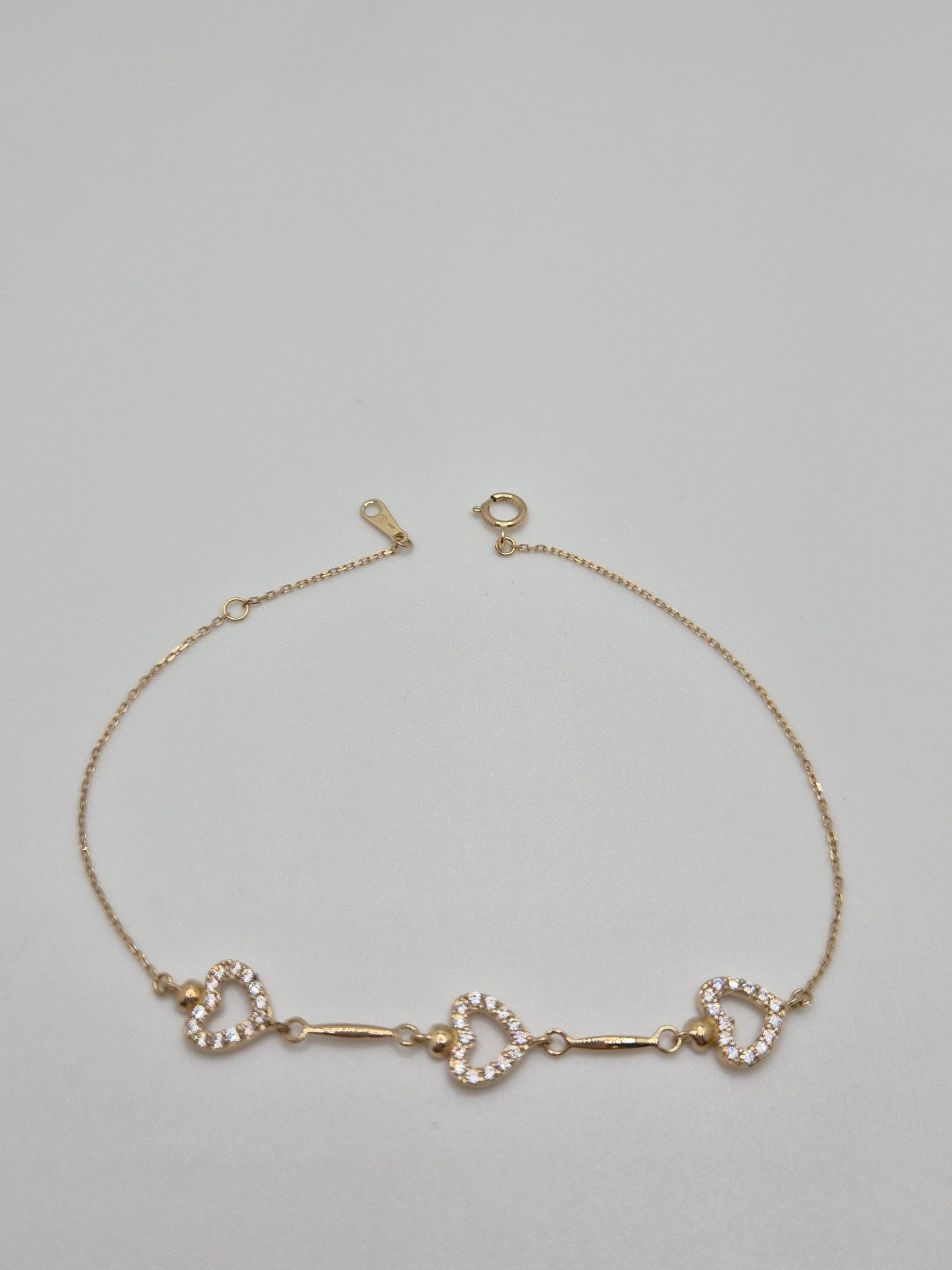 corazoncito cz bracelet | 14k gold