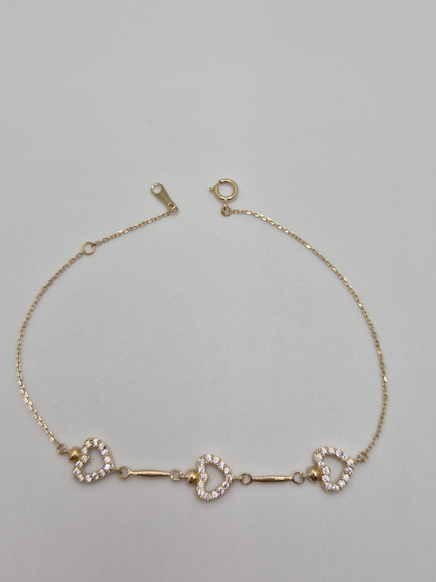 corazoncito cz bracelet | 14k gold