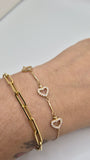 corazoncito cz bracelet | 14k gold