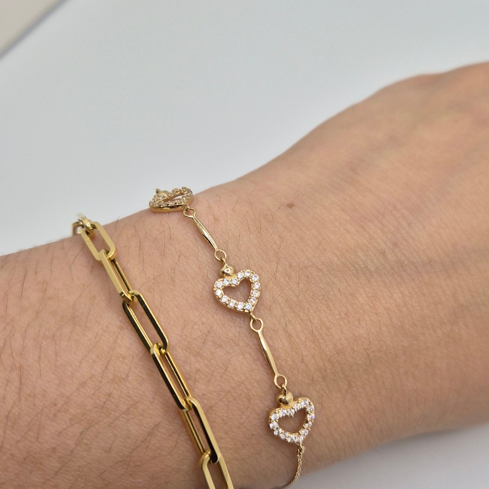 corazoncito cz bracelet | 14k gold