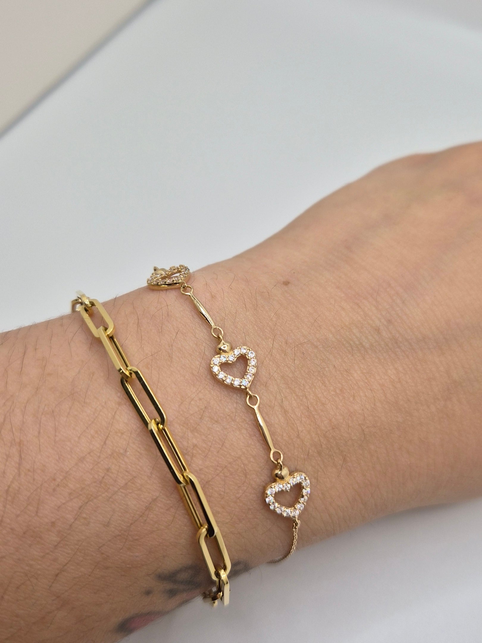 corazoncito cz bracelet | 14k gold