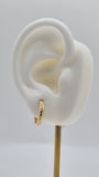 14K Gold Diamond Cut Hoop Earrings (038)