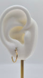 14K Yellow Gold Golden Curl Mini Hoops (052)