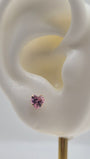 14K Gold 5mm Heart Birthstone Screw Back Stud Earrings