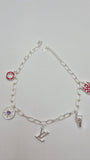 LV Charm Bracelet - 925 Sterling Silver