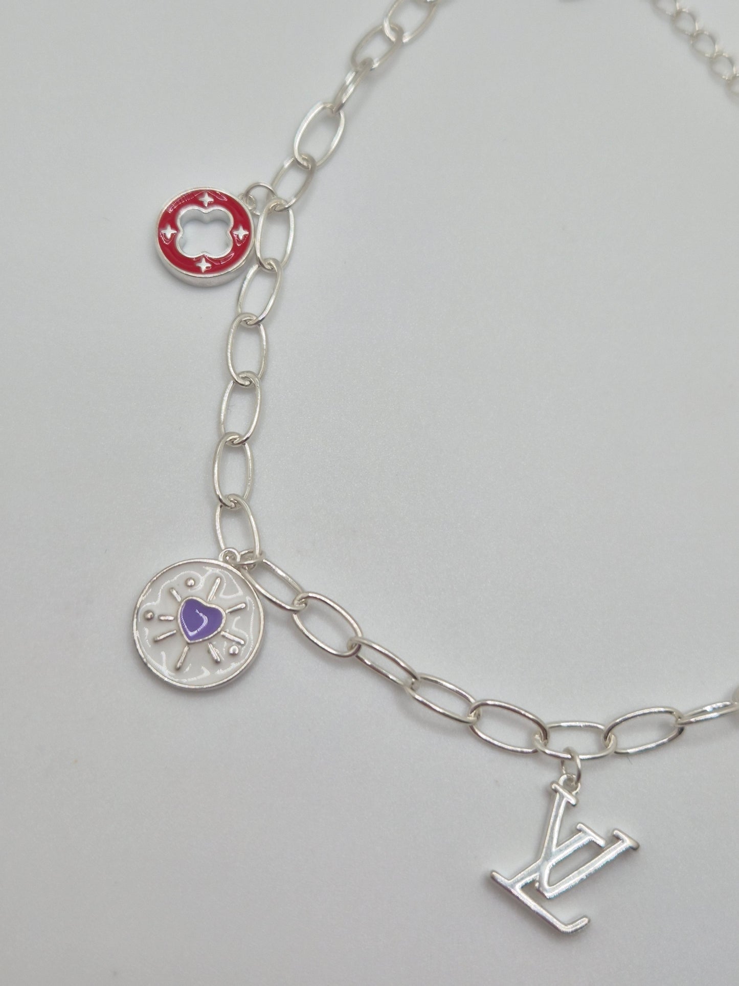 LV Charm Bracelet - 925 Sterling Silver