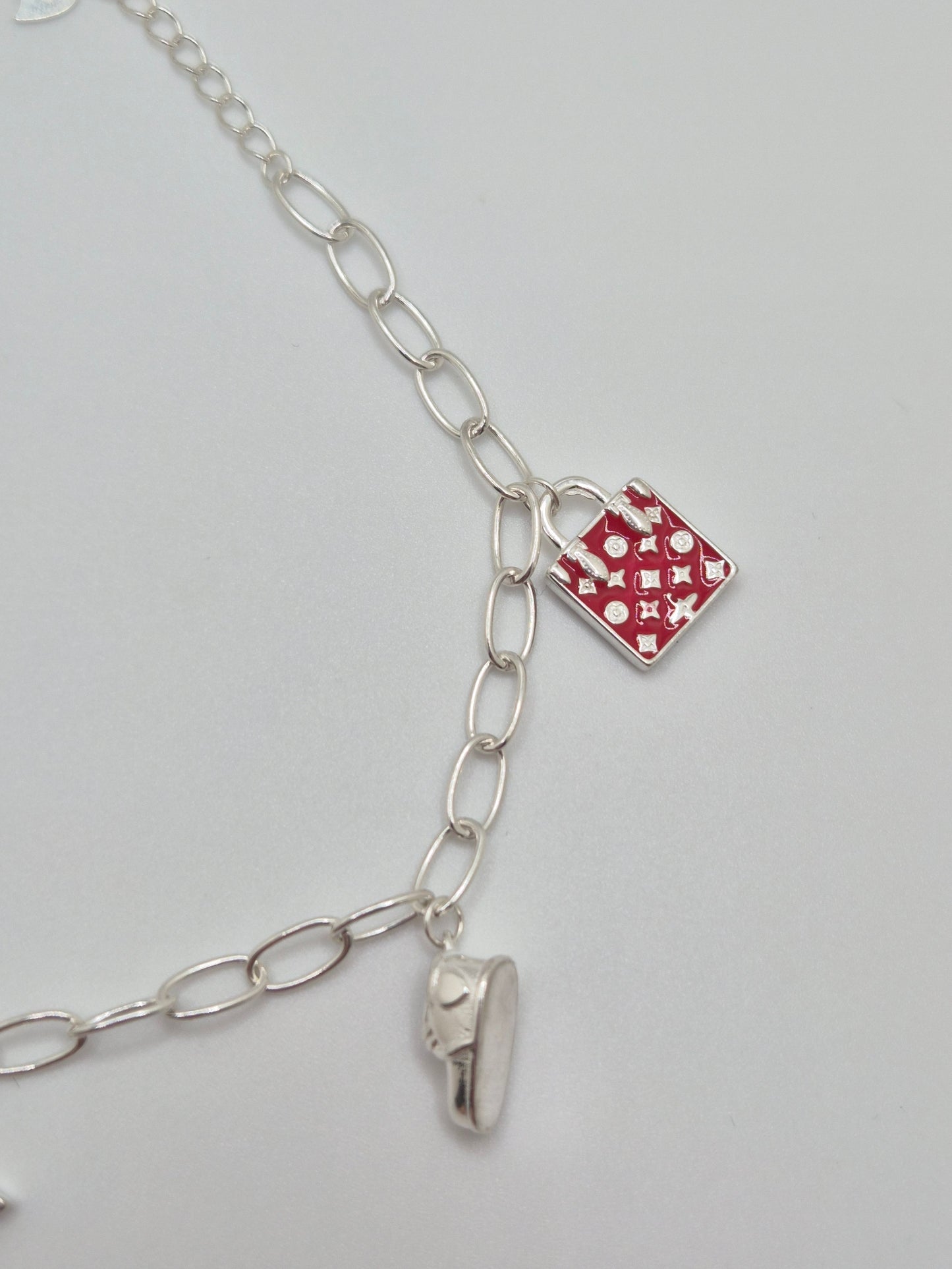 LV Charm Bracelet - 925 Sterling Silver
