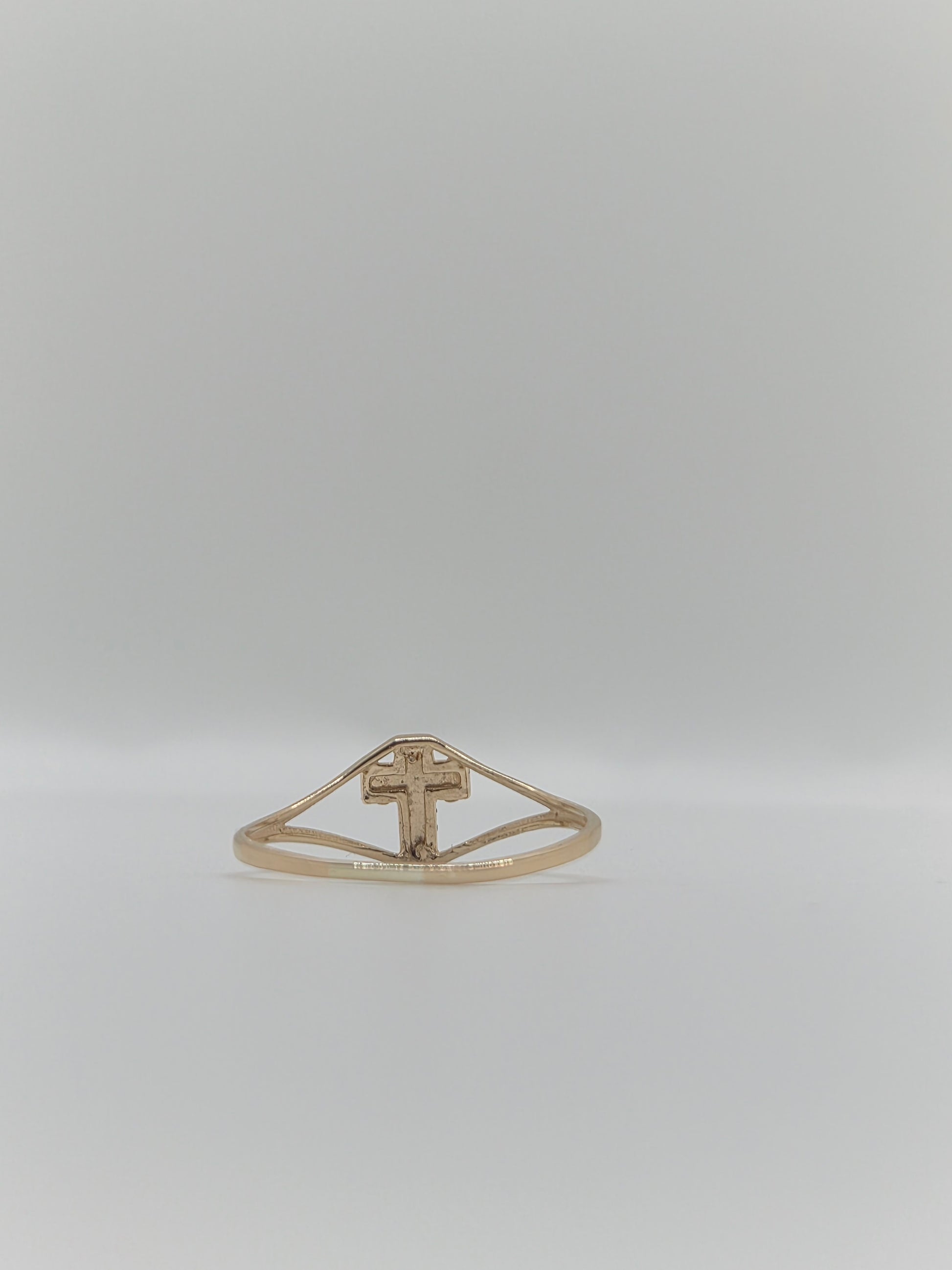 14K Gold Cross Baby Ring or Womens Pinky RIng