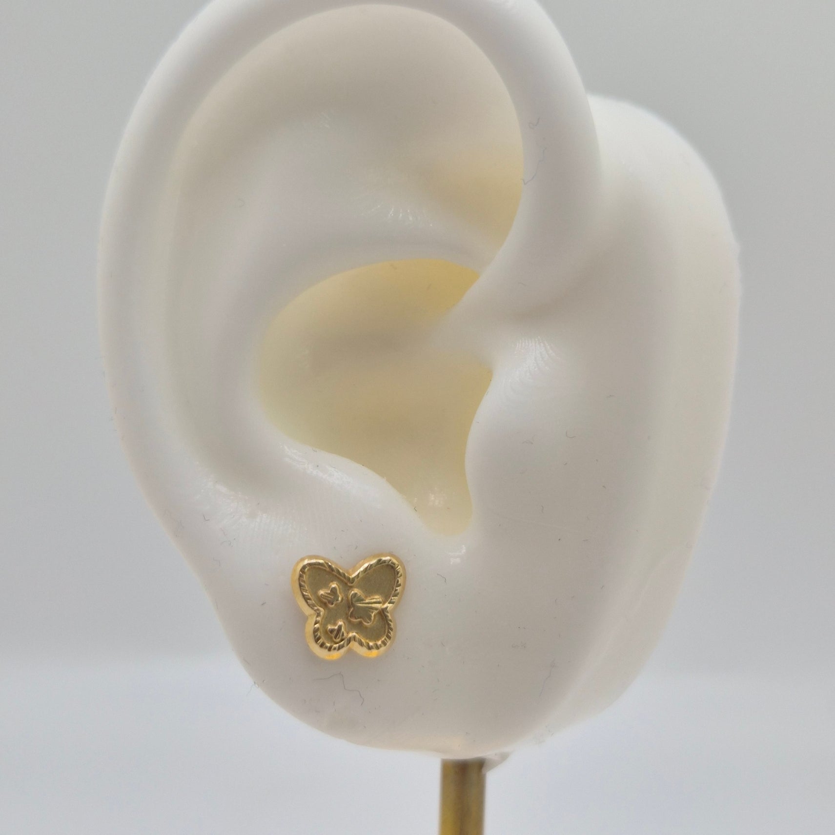 14k gold butterfly stud earrings