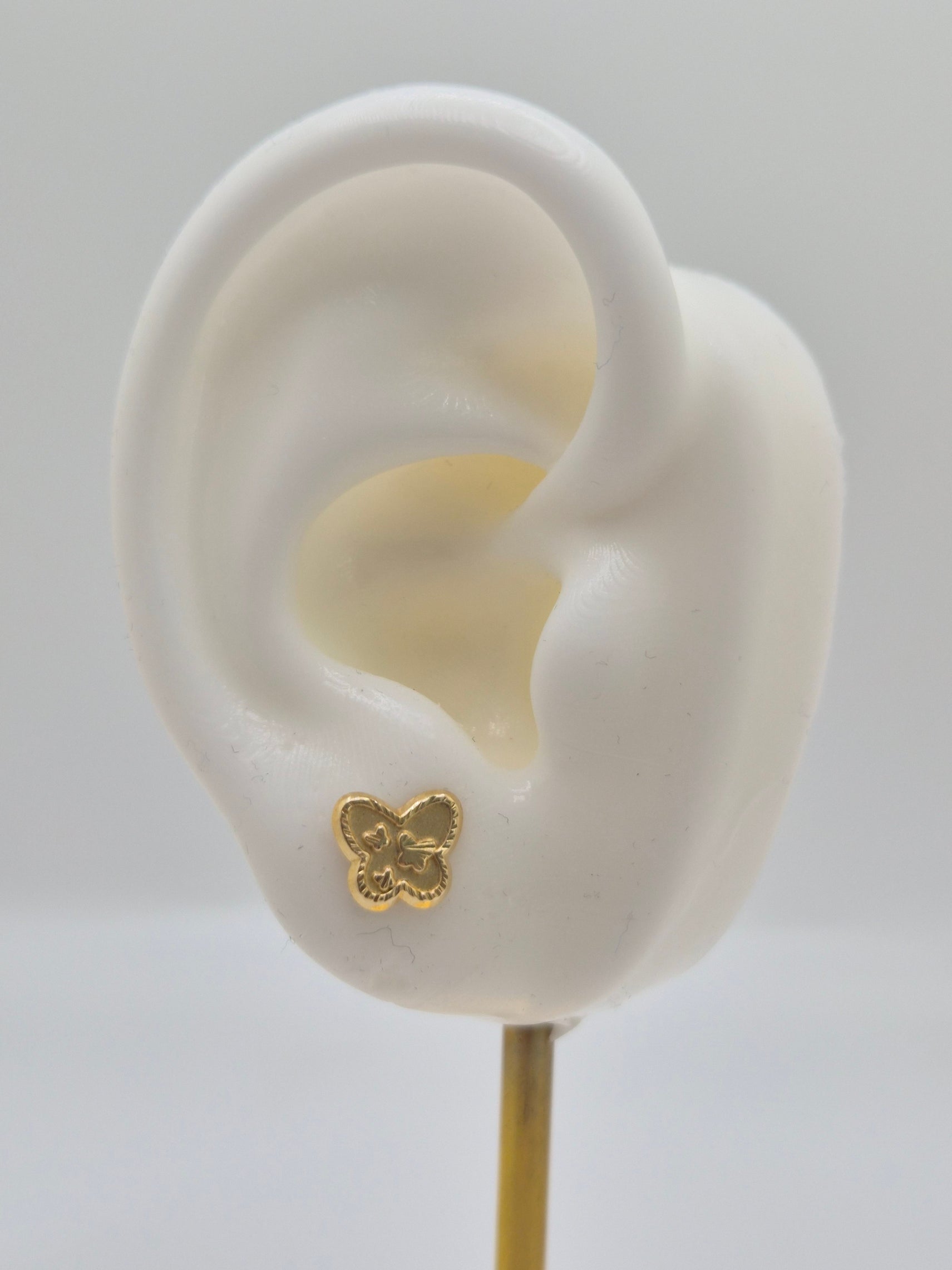 14k gold butterfly stud earrings